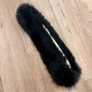Vintage Black Fox Fur Circle Neck Warmer Infinity‎ Scarf 20”x4”, Winner Holiday